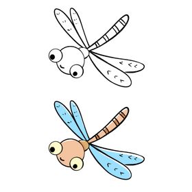 手绘儿童简笔画蜻蜓
