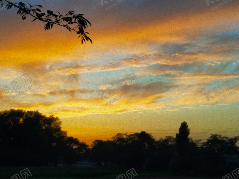 编号：31835109222319356782【酷图网】源文件下载-油画天空风景