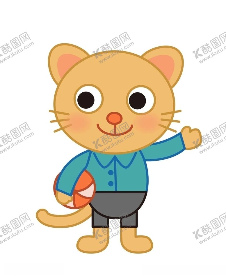 编号：37591807091340293203【酷图网】源文件下载-抱着球的卡通猫咪