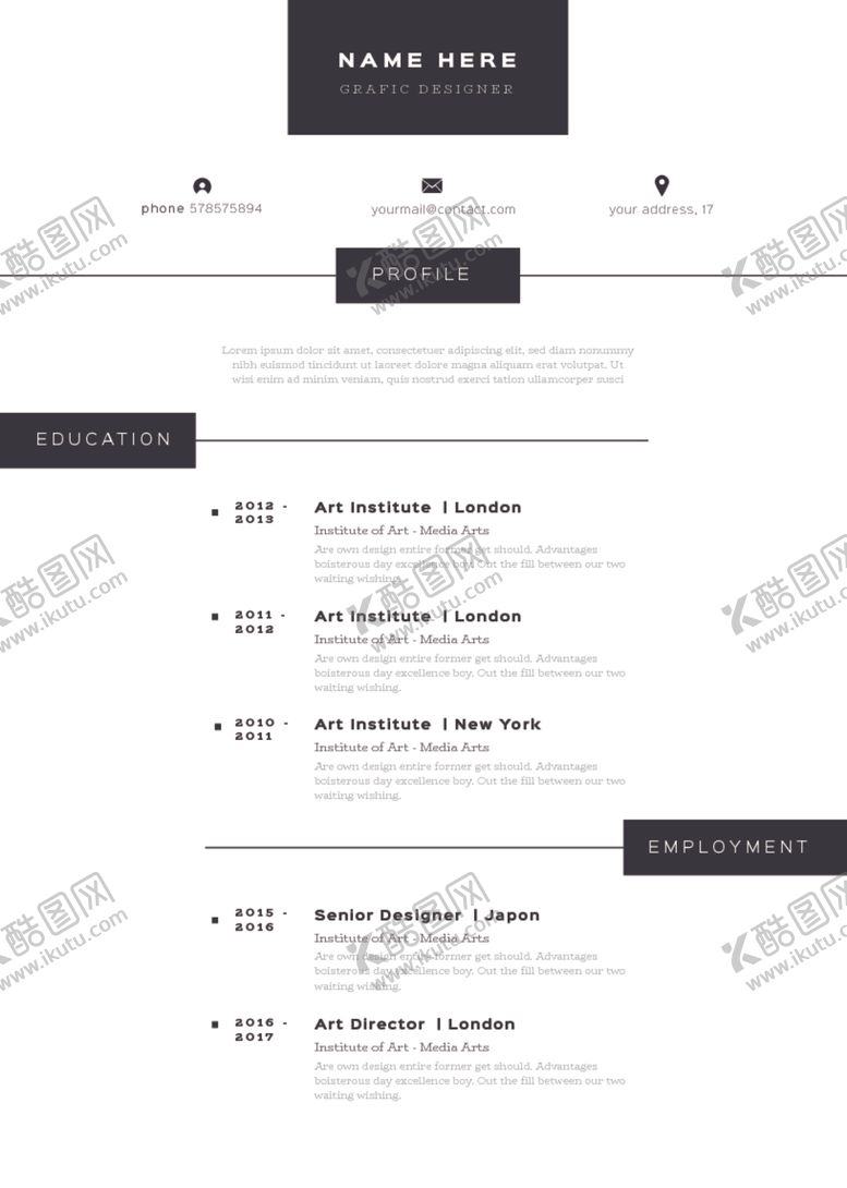 编号：74631309201428153008【酷图网】源文件下载-简历模板