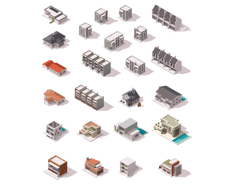 编号：42076509131903202164【酷图网】源文件下载-立体空间插画 小区楼房城市社区