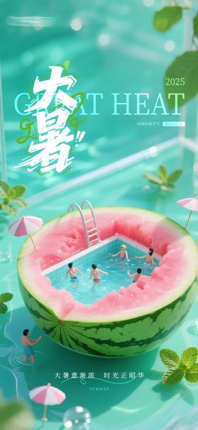 大暑节气清凉海报