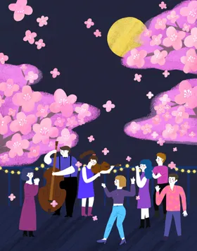 春天插画海报气候二十四节气
