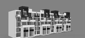小区售楼处建筑su建模模