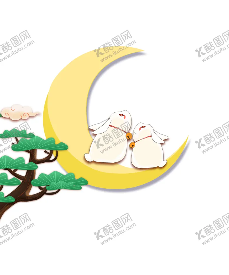 编号：17077201270721173503【酷图网】源文件下载-中秋插画   可爱卡通兔子  
