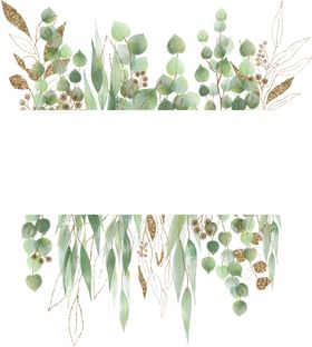 北欧小清新水彩植物图案
