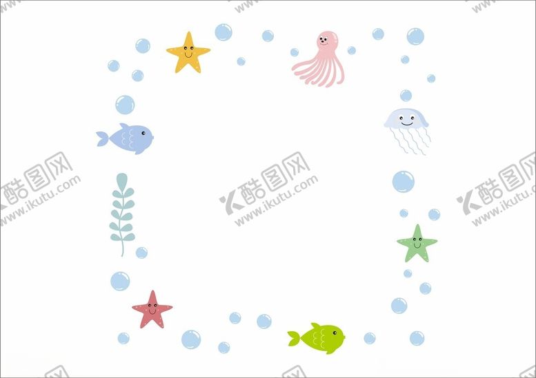 编号：29843001170335193340【酷图网】源文件下载-海洋动物边框