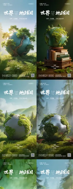 世界地球日刷屏海报秋天