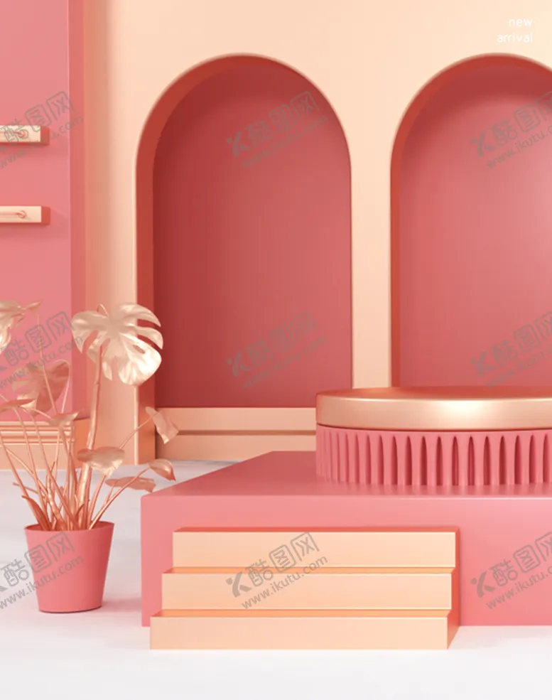编号：56391709271341076930【酷图网】源文件下载-立体展台 C4D电商海报 台子