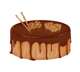 简约巧克力饼干创意蛋糕
