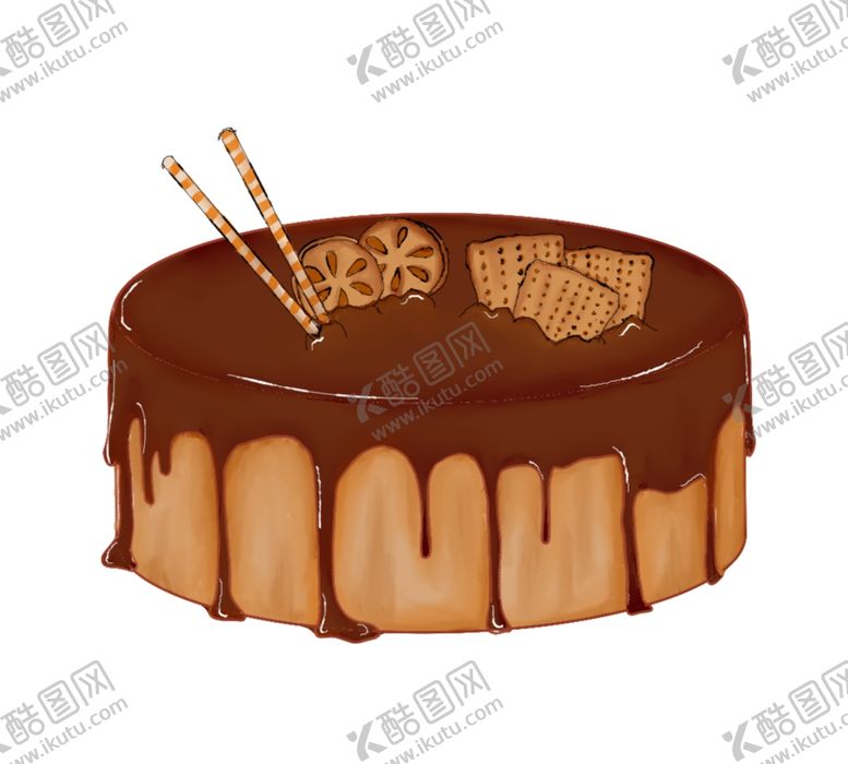 编号：72938905060107214814【酷图网】源文件下载-简约巧克力饼干创意蛋糕
