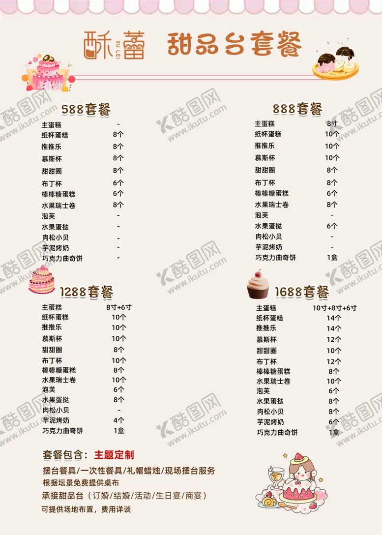 编号：15119202062304283212【酷图网】源文件下载-甜品菜单海报