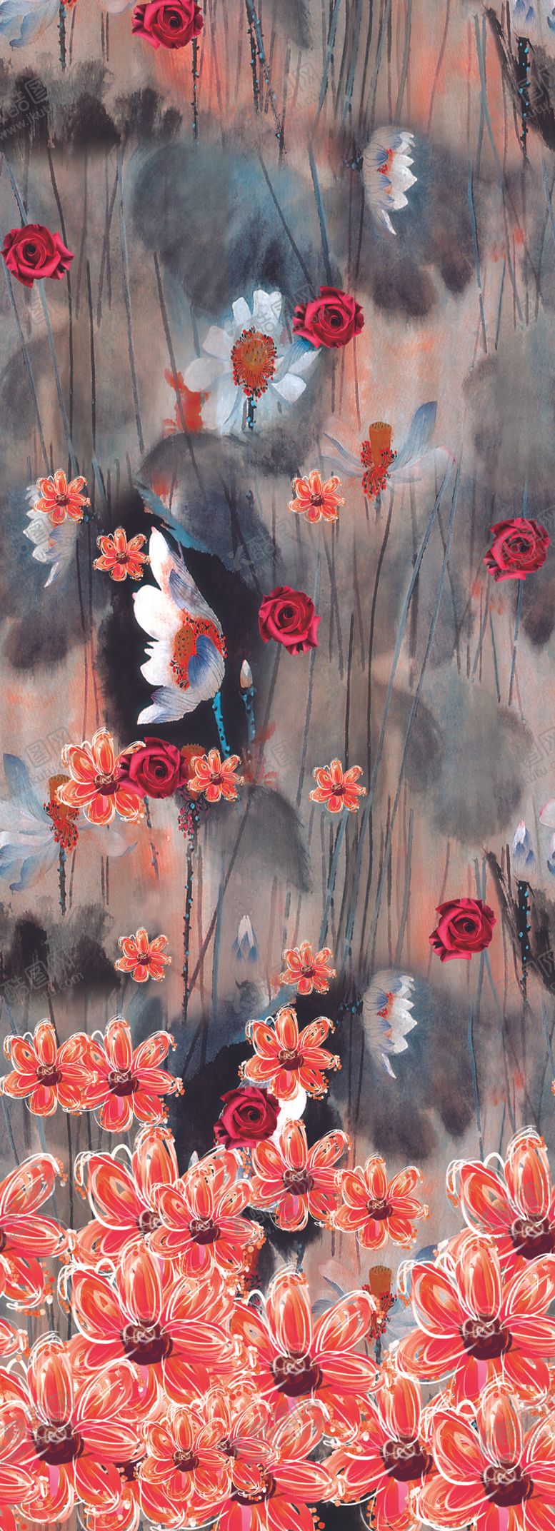 编号：51076609191054554460【酷图网】源文件下载-扎染炫彩民族风泼墨图案