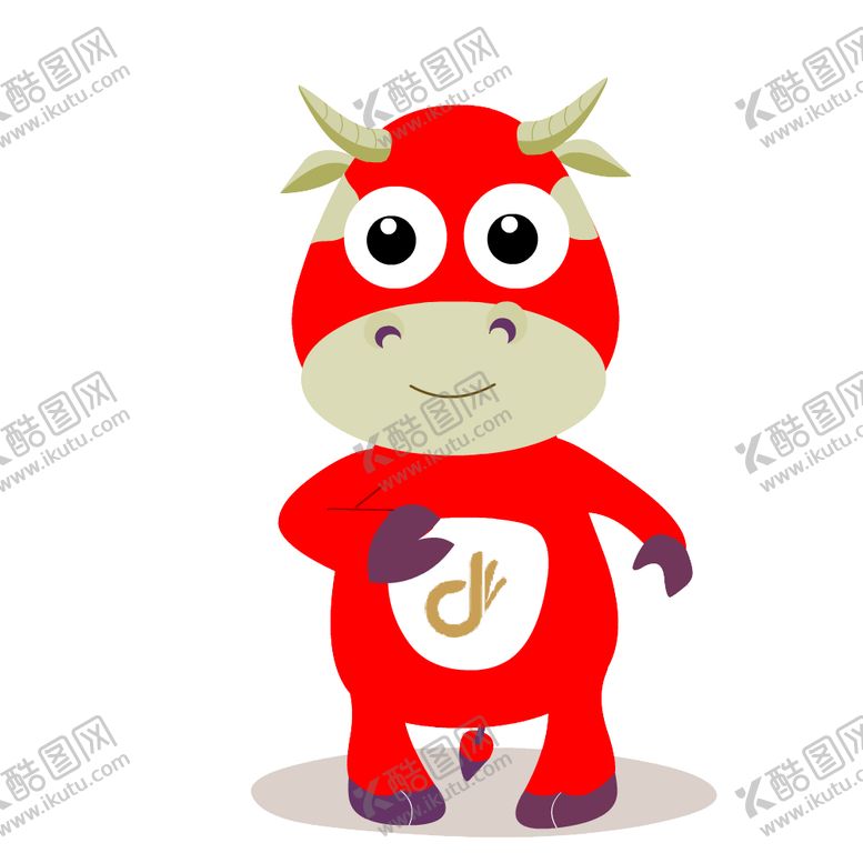 编号：16466001260214101556【酷图网】源文件下载-动联文化吉祥物牛牛表情包