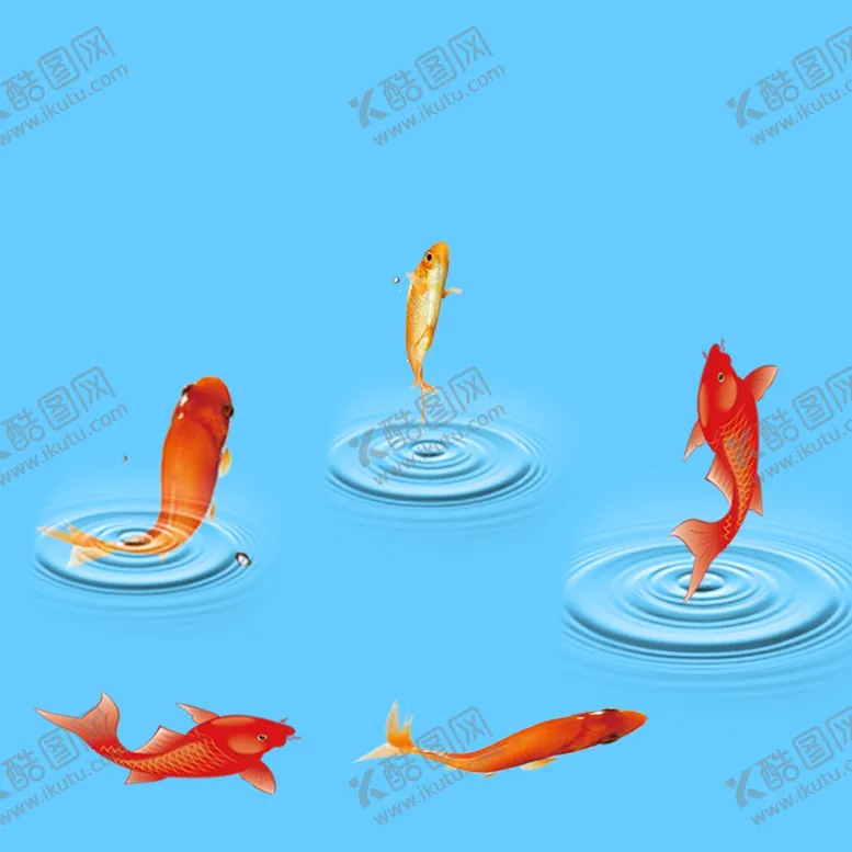 编号：42616812101653385645【酷图网】源文件下载-鲤鱼跳龙门 红锦鲤 