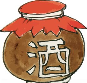 酒缸矢量卡通素材