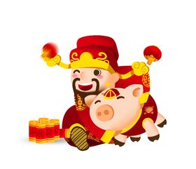 新年财神拜年PNG素材