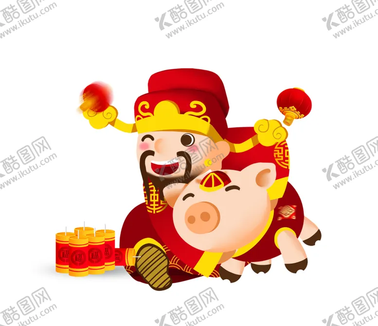 编号：71496204250239107163【酷图网】源文件下载-新年财神拜年PNG素材