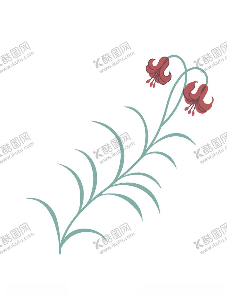 编号：17905110071920208869【酷图网】源文件下载-敦煌风格绘画植物花朵