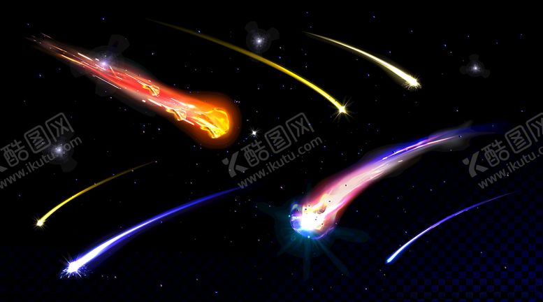 编号：24652405011326184510【酷图网】源文件下载-流星彗星特效矢量素材