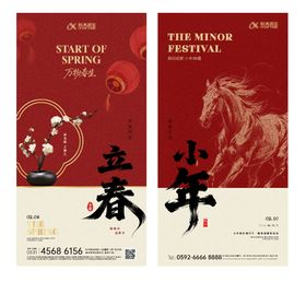 立春小年除夕新年海报