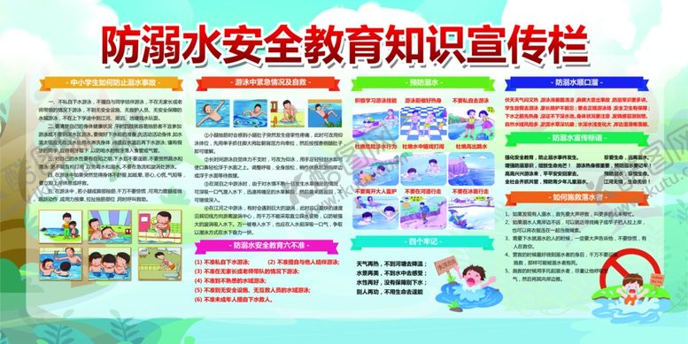 编号：93499609260552145283【酷图网】源文件下载-防溺水展板