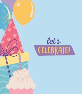 手绘淡彩生日