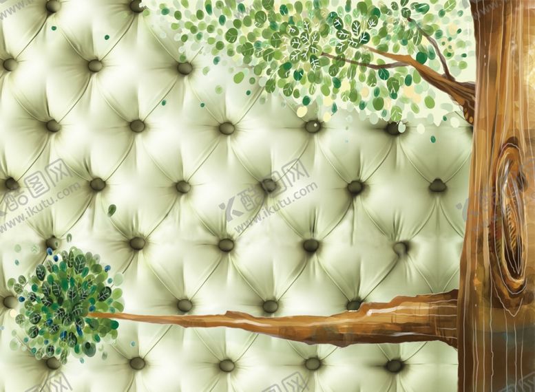 编号：51355509221517409549【酷图网】源文件下载-大树仿皮软包