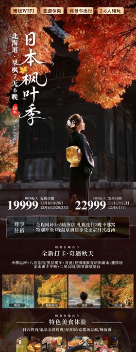 日本枫叶季秋季红叶旅游海报