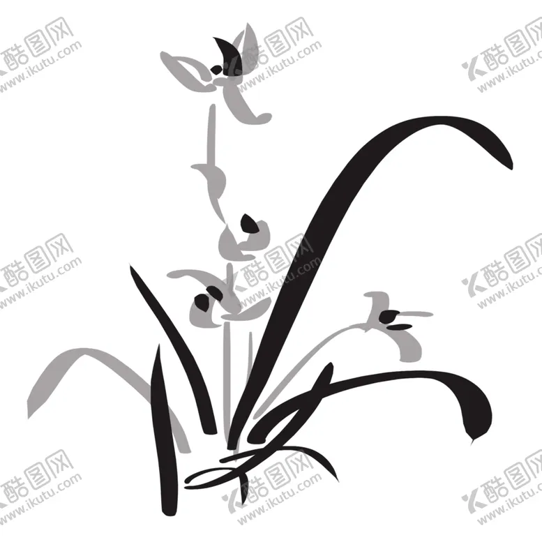 编号：21982601220405421296【酷图网】源文件下载-水墨兰花PNG
