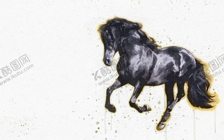 编号：50302109280940198628【酷图网】源文件下载-黑马水墨画