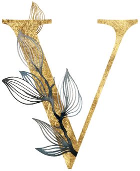 金色花纹字母