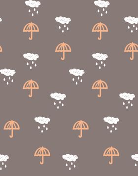 卡通雨伞水滴