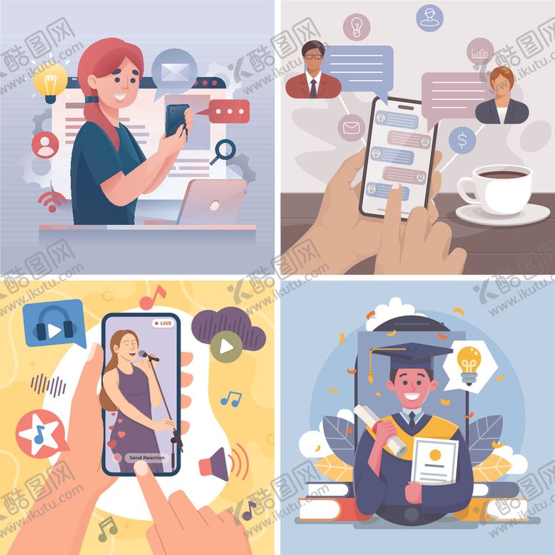 编号：28490304101418076206【酷图网】源文件下载-手机插画