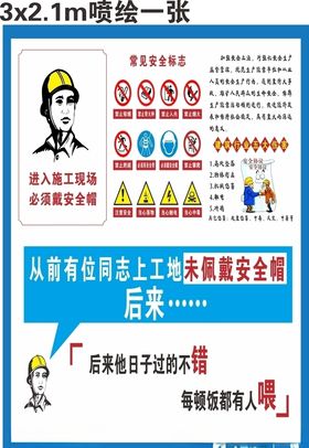 安全生产工地广告漫画未转曲
