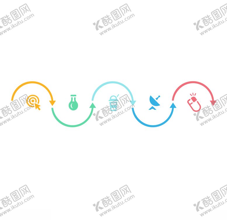 编号：75906305132254251294【酷图网】源文件下载-造型彩色线条箭头图标可爱