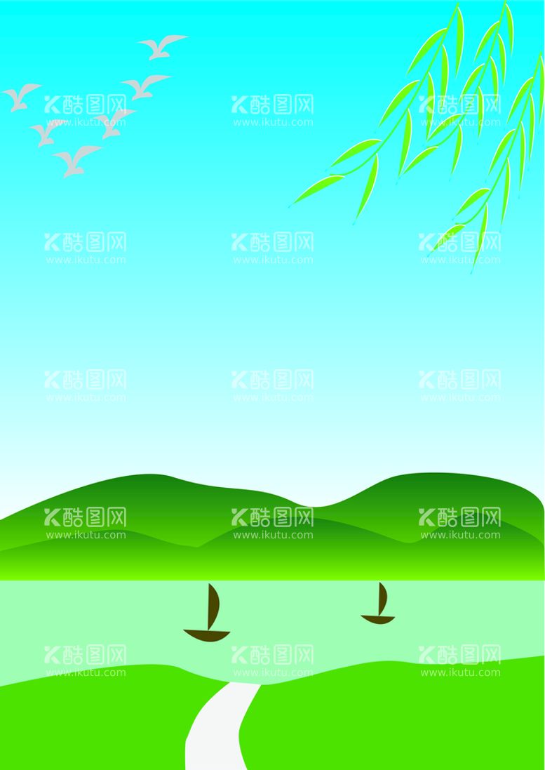 编号：86075310011954316925【酷图网】源文件下载-矢量山水底图