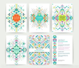 多彩几何图案卡片设计