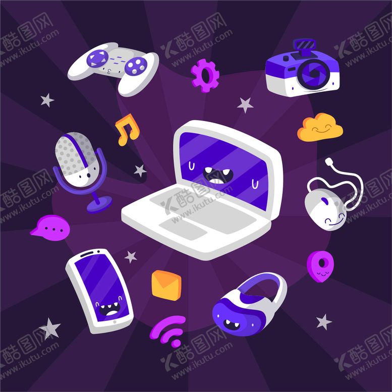 编号：86205910220314374067【酷图网】源文件下载-反重力科技元素背景