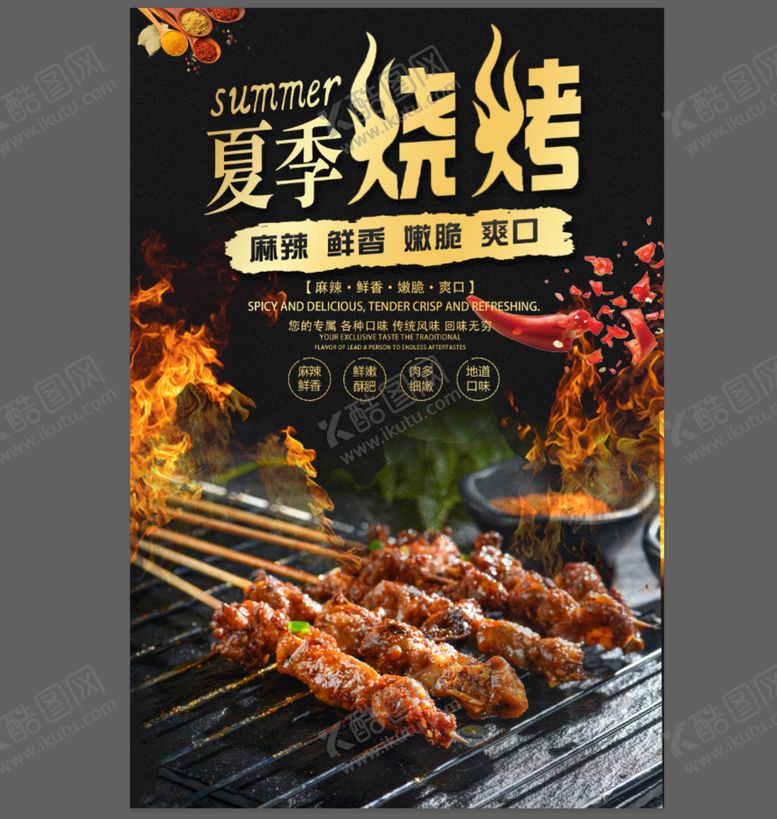 编号：85346209292121028162【酷图网】源文件下载-夏季烧烤海报
