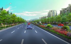 道路绿化景观效果图