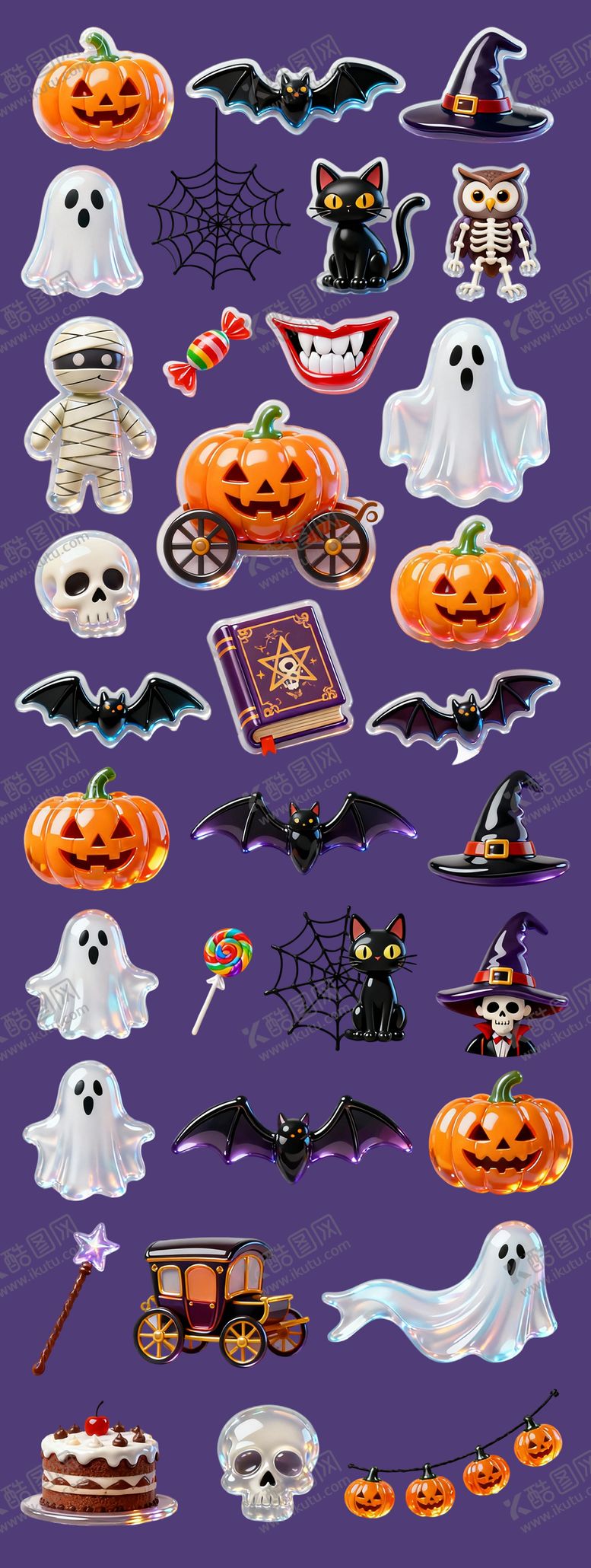 编号：14738310300004055208【酷图网】源文件下载-免抠万圣节立体贴纸