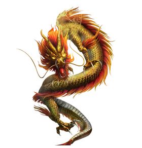 中国风金色龙元素潮黑飞在天