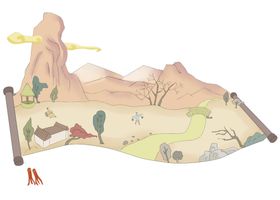 古风卷轴背景图片