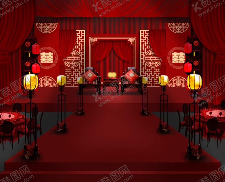 编号：10211711232127346239【酷图网】源文件下载-中式婚礼舞台