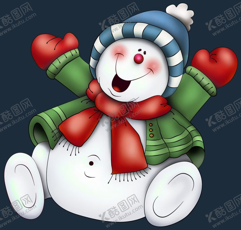 编号：50284010141207581060【酷图网】源文件下载-卡通笑咪咪的雪人