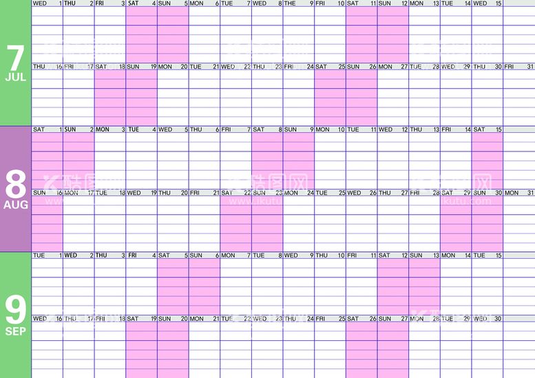 编号：03548709151758031372【酷图网】源文件下载-英文数字简洁明了签到日历