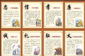 中华传统美德忠信孝廉诚礼耻