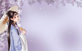 女性人物国风古风插画背景素材
