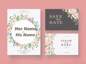 花卉婚礼邀请函设计